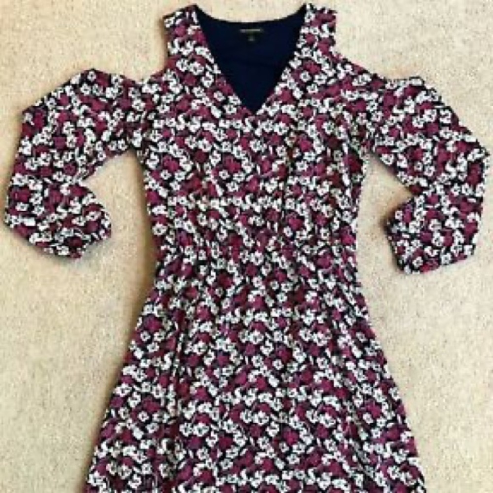 Banana Republic floral cold shoulder dress